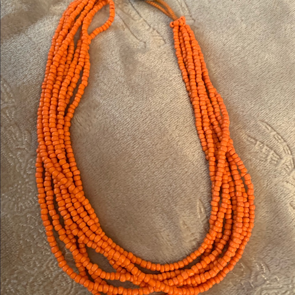 Orange coral multilayered necklace new